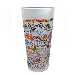 Frosted San Francisco Glass 16 Oz Cup